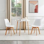 Ipotius ronde table de salle � manger scandinave de 4 personnes blanc 80 cm