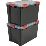 Iris ohyama lot de 2 bo�tes de rangement herm�tiques air tight box at - ld - plastique - 70 l - 59 x ...