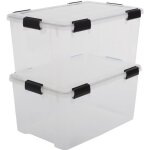 Iris ohyama lot de 2 bo�tes de rangement herm�tiques air tight box at - l - plastique - 50 l - 59 x 39 ...
