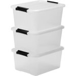 Iris ohyama lot de 3 bo�tes de rangement top box tb - 15 - plastique - 15 l - 39 x 29 x 186 cm - transparent ...