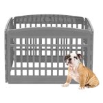 Iris ohyama parc pour chien int�rieur ext�rieur avec 6 panneaux & porte verrouillable h60cm gris pour ...