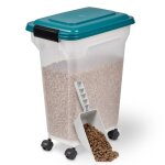 Iris ohyama boite � croquette 20l pour 75kg herm�tique pelle roulettes incluses pour chien et chat ats ...