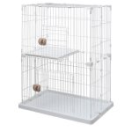 Iris ohyama pet cage / cage de jeu 1 plateau 2 entr�es pour chats pec - 902 blanc