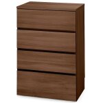 Iris ohyama chiffonier buffet meuble commode multifonction 4 tiroirs wch 590 - marron l39 x p59 x h88 ...