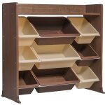 Iris ohyama tagre pour jouet meuble de rangement enfant 9 coffres amovibles - tkthr - 39 - marron - ...