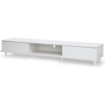 Iris ohyama meuble tv meuble tele banc tv pour ecran jusqu� 65 pouces bab - 180a ch�ne blanc l42. 1 x ...