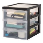 Iris ohyama tour de rangement plastique bureau a5 3 petits tiroirsnoir dc - a5