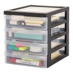 Iris ohyama tour de rangement plastique bureau a5 4 petits tiroirsnoir dc - a5