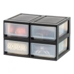 Iris ohyama tiroir de rangement tour de rangement plastique bureau lot de 4 msd - 1 noir