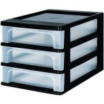 Iris ohyama tour de rangement 3 tiroirs - plastique - noir - 12 l - 355 x 26 x 255 cm