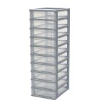 Iris ohyama caisson de rangement plastique a4 10 petits tiroirs gris och - 2100