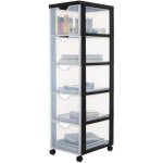 Iris ohyama tour de rangement � roulettes en plastique 5 grands tiroirs noir dddc - 305