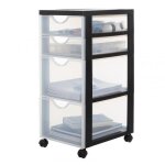 Iris ohyama tour de rangement organisateur plastique 4 tiroirs mix noir dddc - 322