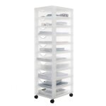 Iris ohyama tour de rangement organisateur plastique 10 petits tiroirs blanc dddc - 010