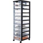 Iris ohyama tour de rangement organisateur plastique 10 petits tiroirs noir dddc - 010