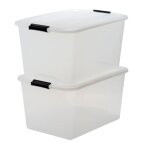 Iris tb - 45 bo�te de rangement noir transparent rectangulaire monotone transparent 45 l