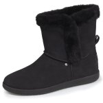 Isotoner bottines avec revers fourr semelle mousse  mmoire de forme noir femme