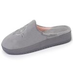 Isotoner chaussons  talon compens de 37 cm ultra confortables gris femme