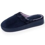 Isotoner chaussons  talon compens de 37 cm ultra confortables marine femme