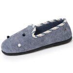 Isotoner chaussons souples ultra confortables et l�gers confort technologie everywear bleu denim femme ...