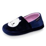 Isotoner chaussons ultra confortables et légères semelle à picots antidérapants marine fille Isotoner chaussons ultra confortables et légères semelle à picots antidérapants marine fille