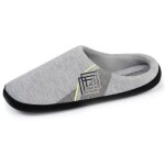 Isotoner chaussons ultra confortables avec picots antid�rapants gris chin� clair homme