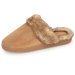 Isotoner chaussons en velours semelle ultra confort camel femme