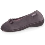 Isotoner chaussons ultra doux ultra confort talon de 38 cm gris fonc femme