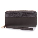 Isotoner compagnon grand portefeuille protection rfid anti - piratage de carte gris femme