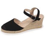 Isotoner espadrilles  talon de 6 cm ultra confortable semelle  mmoire de forme noir femme