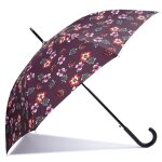Isotoner parapluie canne ultra d�rperlant solide ouverture automatique / fermeture manuelle fleurs pens�es ...