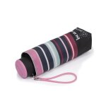 Isotoner parapluie compact solide ultra d�perlant � ouverture manuelle rayure blush femme