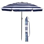 Isotoner parasol de plage ultra r�sistant structure anti vent l�ger et anti uv upf50 + rayure mixte marine ...