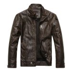 Itemveste veste en cuir pour homme mode rtro chaud automne hiver col montant lav veste homme en pu ...