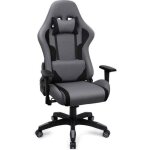 Iwmh chaise gaming en tissu fauteuil de bureau ergonomique si�ge pivotant haut dossier inclinable - gris ...