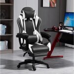 Iztoss fauteuil gamer ergonomique inclianble - coussin t�ti�re - repose - pieds - hauteur r�glable