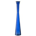 J - line vase tube - verre - bleu - 51 cm de hauteur