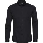 Chemise  manches longues - jack & jones - noir - col italien - 98% coton - droite