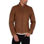 Veste en daim - jack & jones - rocky - marron - manches longues - col boutonn