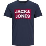 T - shirt - jack & jones - bleu marine - manches courtes - col arrondi - homme