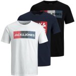 T - shirt - jack & jones - navy blazer - manches courtes - coupe ajust�e - 100% coton