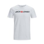 T - shirt - jack & jones - blanc - 100% coton - manches courtes - coupe droite