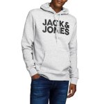 Sweatshirt - jack & jones - logo ecorp - gris - homme - manches longues - poche kangourou