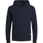 Jack & jones veste molletonn�e homme bleu marine - capuche manches longues 85% coton