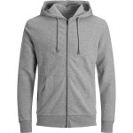 Jack & jones veste molletonn�e homme gris clair 85% coton 15% polyester � capuche