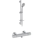 Jacob delafon mitigeur thermostatique bain - douche mural simone e25870 - cp avec douchette et flexible ...