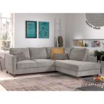 Jake - canap� dangle droit - convertible - 5 places - en velours c�tel� - gris clair