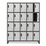 Jan nowak casier vestiaire 5b4a armoire metallique avec 20 compartiments 172 cm x 136 cm x 45 cm (anthracite ...