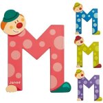 Janod lettre dcorative clown m en bois