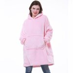 Plaid pull � manche longue avec capuche et poche - janzdiys - 80x118cm - rose